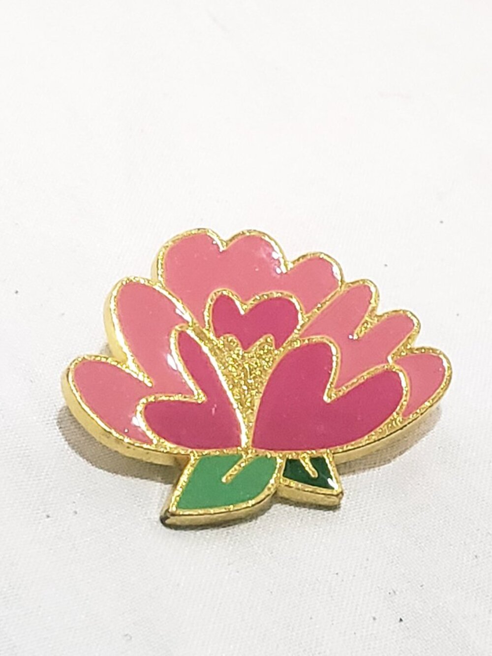 Flower Pink Rose Lapel Pin 1" Brooch